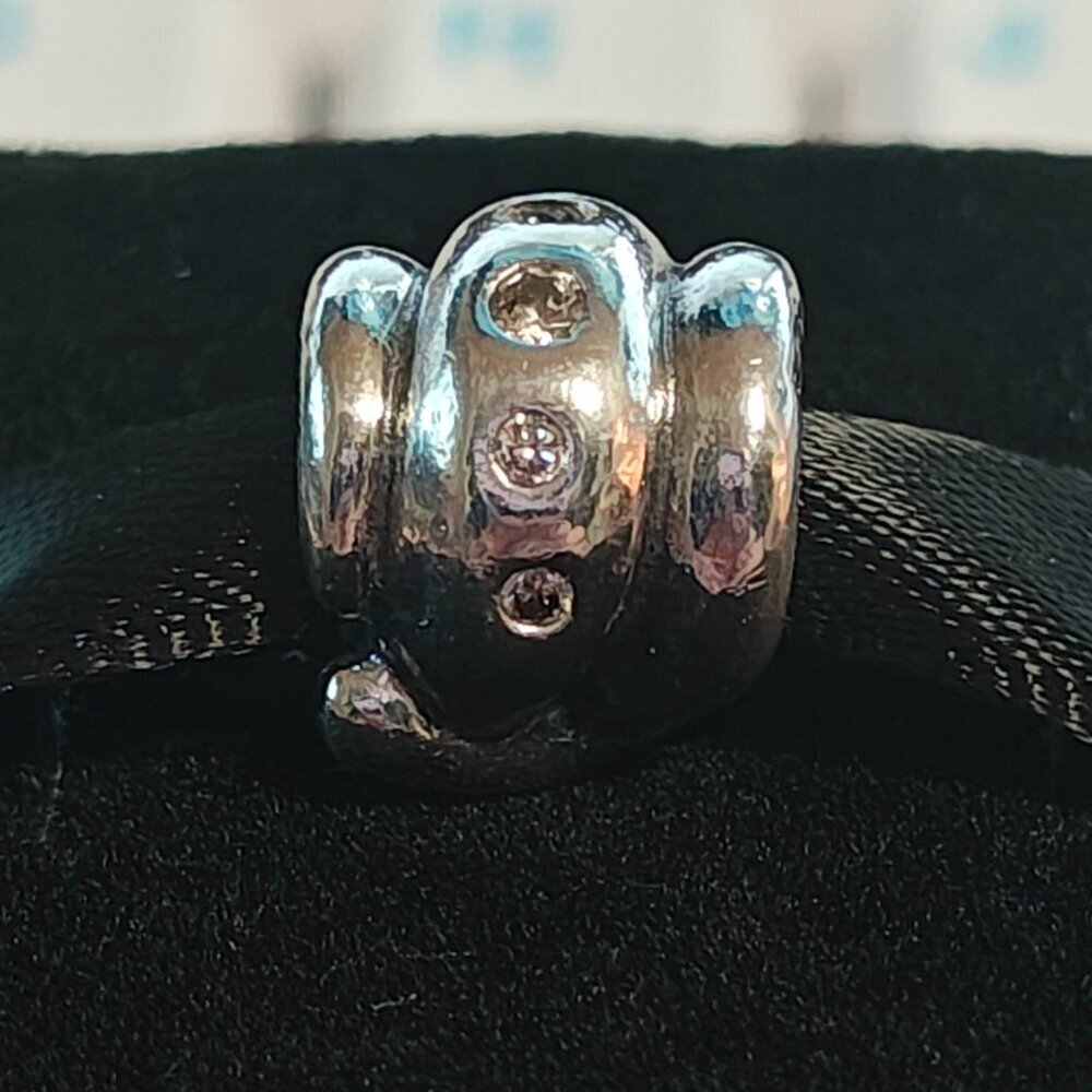 Authentic Pandora Retired Champagne Swirl CZ Charm 790328CCZ Sterling Silver - Picture 5 of 8